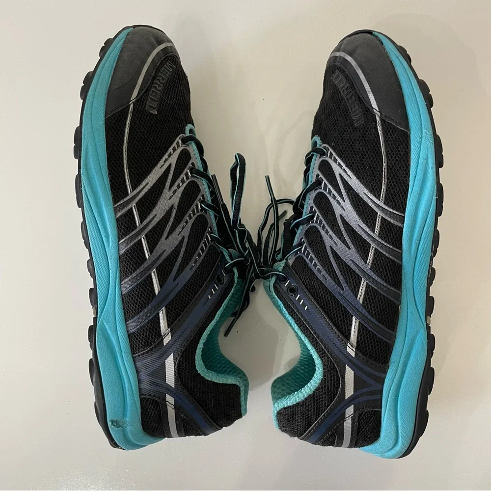 Merrill Mix Master 2 Trail Running Shoes Black Blue Sneakers Mens size 8 Granola